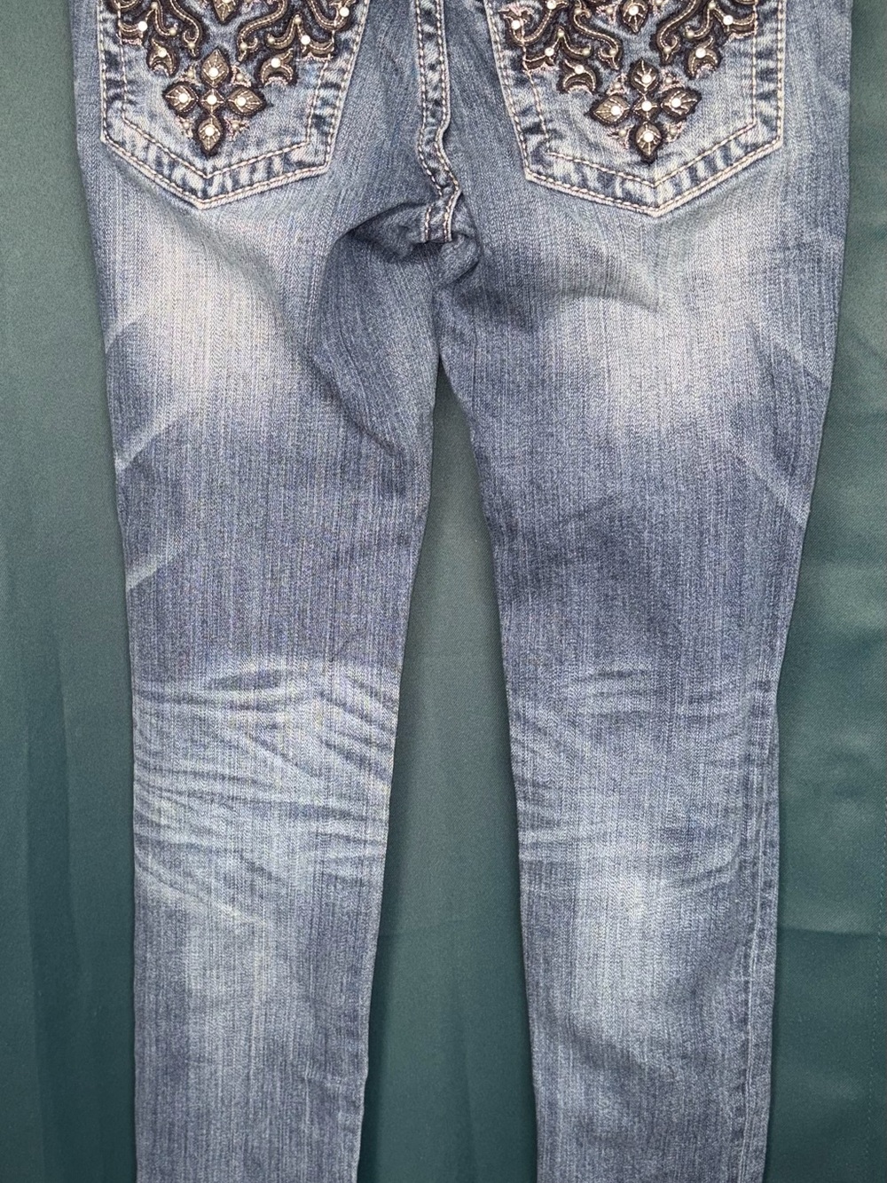 Miss Me mall goth  Embellished Pocket Skinny Jeans
